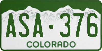 CO license plate ASA376