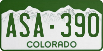 CO license plate ASA390