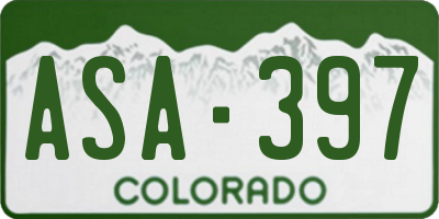 CO license plate ASA397