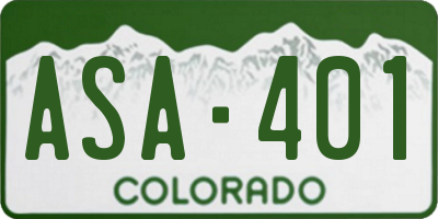 CO license plate ASA401