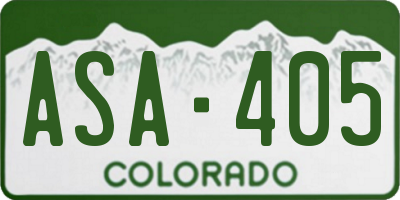 CO license plate ASA405