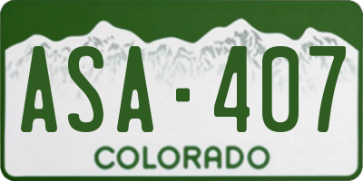 CO license plate ASA407
