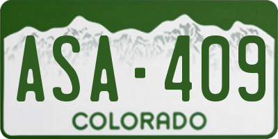 CO license plate ASA409