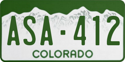 CO license plate ASA412