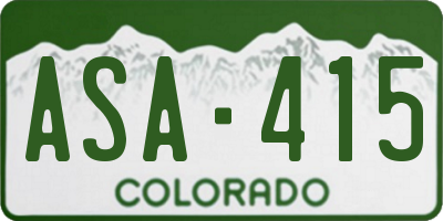 CO license plate ASA415