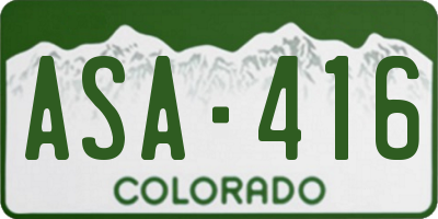 CO license plate ASA416