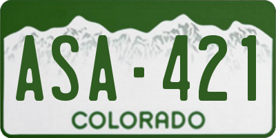 CO license plate ASA421