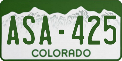 CO license plate ASA425