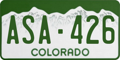 CO license plate ASA426