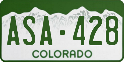 CO license plate ASA428