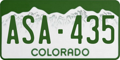CO license plate ASA435
