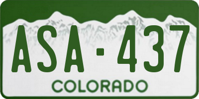 CO license plate ASA437