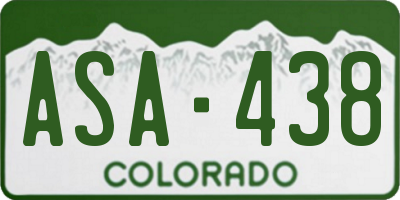 CO license plate ASA438
