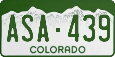 CO license plate ASA439