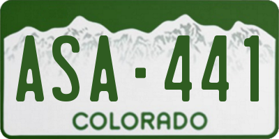 CO license plate ASA441