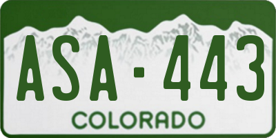 CO license plate ASA443