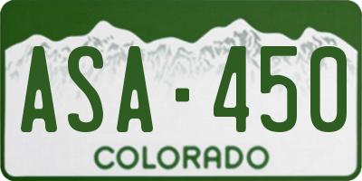 CO license plate ASA450