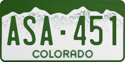 CO license plate ASA451