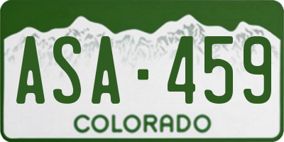 CO license plate ASA459
