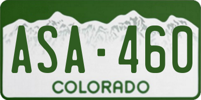CO license plate ASA460