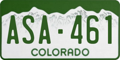 CO license plate ASA461