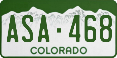 CO license plate ASA468