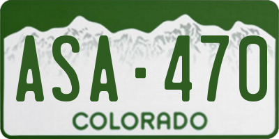 CO license plate ASA470