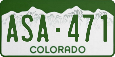 CO license plate ASA471