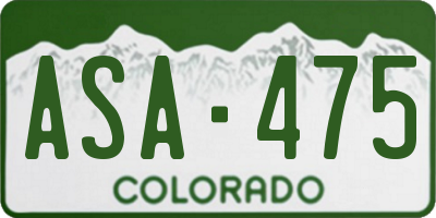 CO license plate ASA475