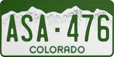 CO license plate ASA476