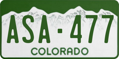 CO license plate ASA477