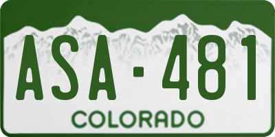 CO license plate ASA481