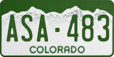 CO license plate ASA483