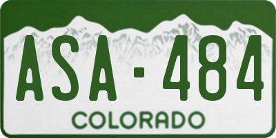CO license plate ASA484