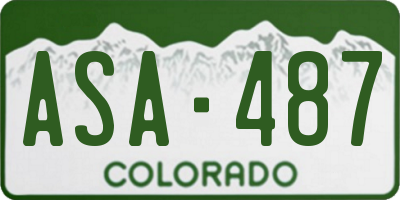 CO license plate ASA487