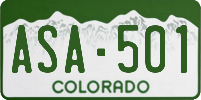 CO license plate ASA501