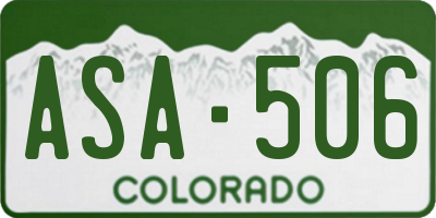 CO license plate ASA506