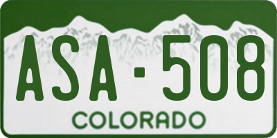 CO license plate ASA508