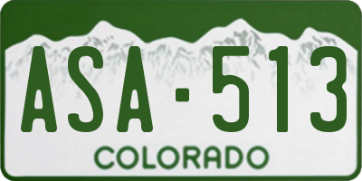 CO license plate ASA513