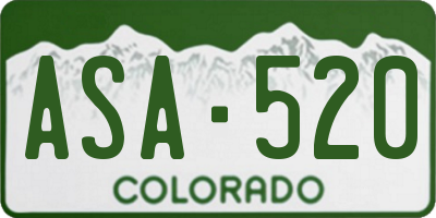 CO license plate ASA520