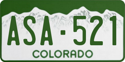 CO license plate ASA521