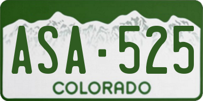 CO license plate ASA525