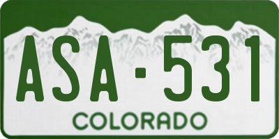 CO license plate ASA531