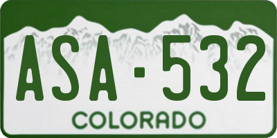 CO license plate ASA532