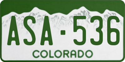 CO license plate ASA536