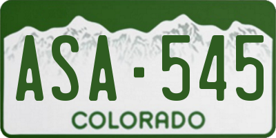 CO license plate ASA545