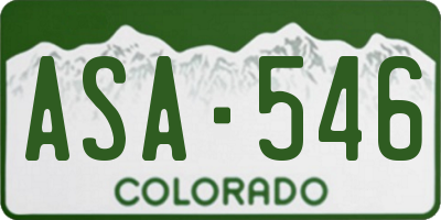 CO license plate ASA546