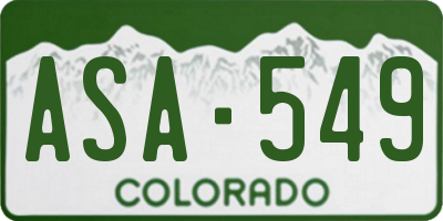 CO license plate ASA549