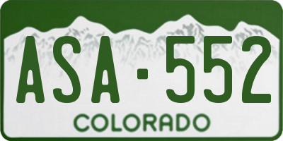 CO license plate ASA552