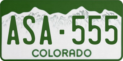 CO license plate ASA555